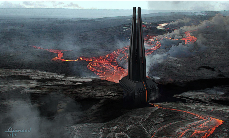 Darth Vader’s castle concept art, from The Art Of Rogue One: A Star Wars Story